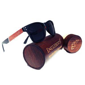 Cherry Wood and Acetate Sunglasses With Wood Case